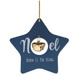 Item 291236 Noel Born Is The King Star With Bell Ornament