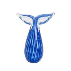 Item 294475 Clear Blue Whale Tail Glass Art