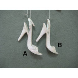 Item 302048 Iridescent White High Heel Shoe Ornament