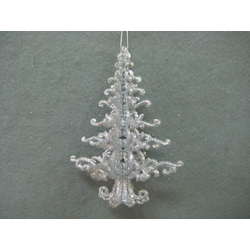 Item 302073 Silver Glittered Christmas Tree Ornament