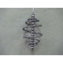 Item 302123 Gray Glittered Spiral Finial Ornament