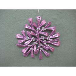 Item 302159 Taro Pink/Silver Holly Wreath Ornament