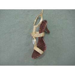 Item 302279 Brnoze/Copper/Gold High Heel Shoe With Clear Jewel Ornament