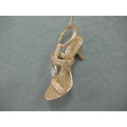 Item 302281 Champagne/Gold High Heel Shoe With Clear Jewel Ornament