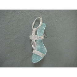 Item 302294 Blue Silver High Heel Shoe With Clear Jewel Ornament
