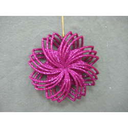 Item 302334 Fuchsia Glittered Pinwheel Ornament