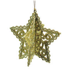Thumbnail Gold Glitter Star Ornament