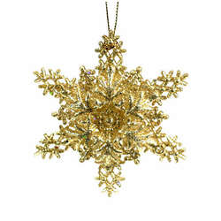 Thumbnail Champagne Gold Snowflake Ornament