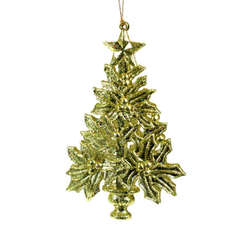 Item 303017 Gold Holly Tree Ornament