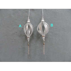 Item 303024 Champagne Silver Finial With Dangle Ornament