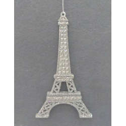 Item 303028 thumbnail Silver Eiffel Tower Ornament