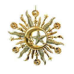 Thumbnail Gold/Champagne Gold Star/Moon/Sun Ornament