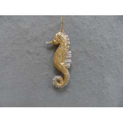 Item 303056 Champagne Gold/Silver Seahorse Ornament