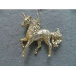 Item 303069 Champagne Gold Unicorn Ornament