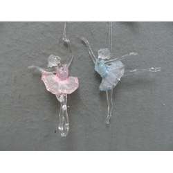 Item 303084 Pink/Light Blue Ballet Ornament