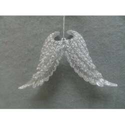 Thumbnail Clear & Silver Angel Wings Ornament