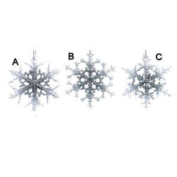 Thumbnail Silver/White Snowflake Ornament
