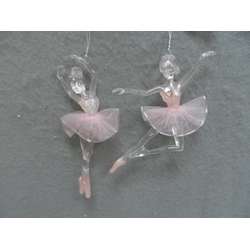 Item 303163 Clear/Pink Ballet Ornament