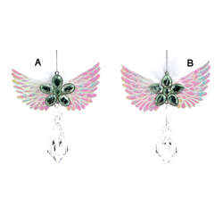 Item 303170 Multicolor Angel Wings With Flower/Drop Ornament