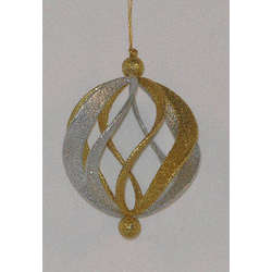 Item 312049 Gold/Silver Spiral Ball Ornament