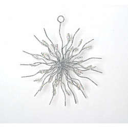 Thumbnail Silver Jeweled Wavy Spike Ornament
