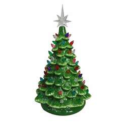 Thumbnail Lighted Tabletop Ceramic Christmas Tree With Multicolor Lights