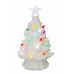 Thumbnail Battery Operated White Christmas Tree With Multicolor Bulbs