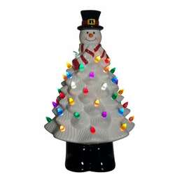 Thumbnail LED Ceramic Snowman Tree
