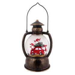 Item 322481 Gnomes And Red Car Glitter Lantern