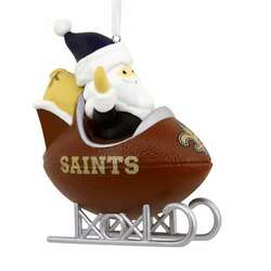 Item 333301 thumbnail New Orleans Saints Santa Football Sled Ornament