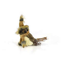 Item 340243 Small Brown/White Bird With Tan Hat/Scarf