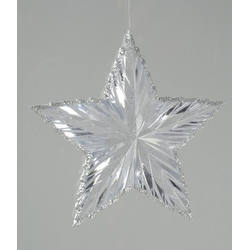 Item 360065 Plastic Silver Faceted Star Ornament