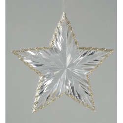 Item 360066 Clear/Oyster Faceted Star Ornament