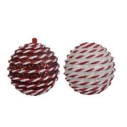 Item 360152 Red/White Ball Ornament
