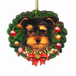 Item 398018 Yorkie Wreath Ornament