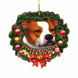 Item 398040 Staffordshire Terrier Wreath Ornament