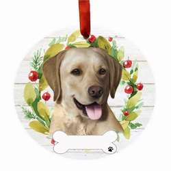 Thumbnail Yellow Labrador Wreath Ornament
