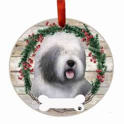 Thumbnail Old English Sheepdog Wreath Ornament