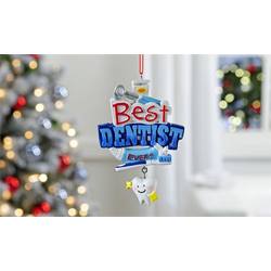 Item 408711 Best Dentist Ever Sign With Tooth Ornament