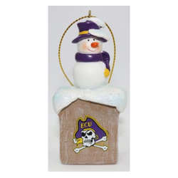 Item 416440 East Carolina University Pirates Snowman Ornament
