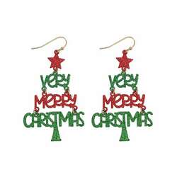 Item 418413 Very Merry Christmas Tree Earrings