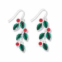 Thumbnail Holly Leaves With Berries Earrings