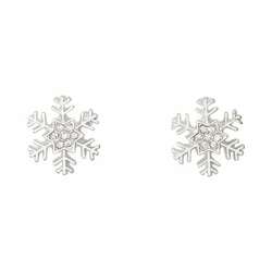 Thumbnail Matte Silver Snowflake Earrings