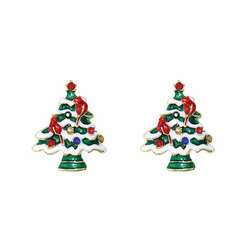 Thumbnail Cardinal Christmas Tree Earrings