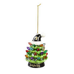 Item 420273 New Orleans Saints Tree With Hat Ornament