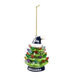Thumbnail Seattle Seahawks Tree with Hat Ornament