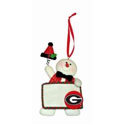 Item 421123 University Of Georgia Bulldogs Personalizable Snowman Ornament