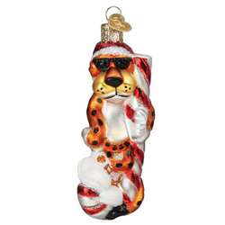 Thumbnail Chester Cheetah On Candy Cane Ornament