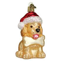 Item 425176 thumbnail Jolly Pup With Santa Hat & Bone Ornament