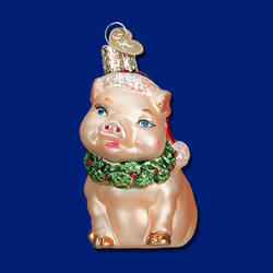 Item 425408 thumbnail Holly Pig With Wreath Ornament